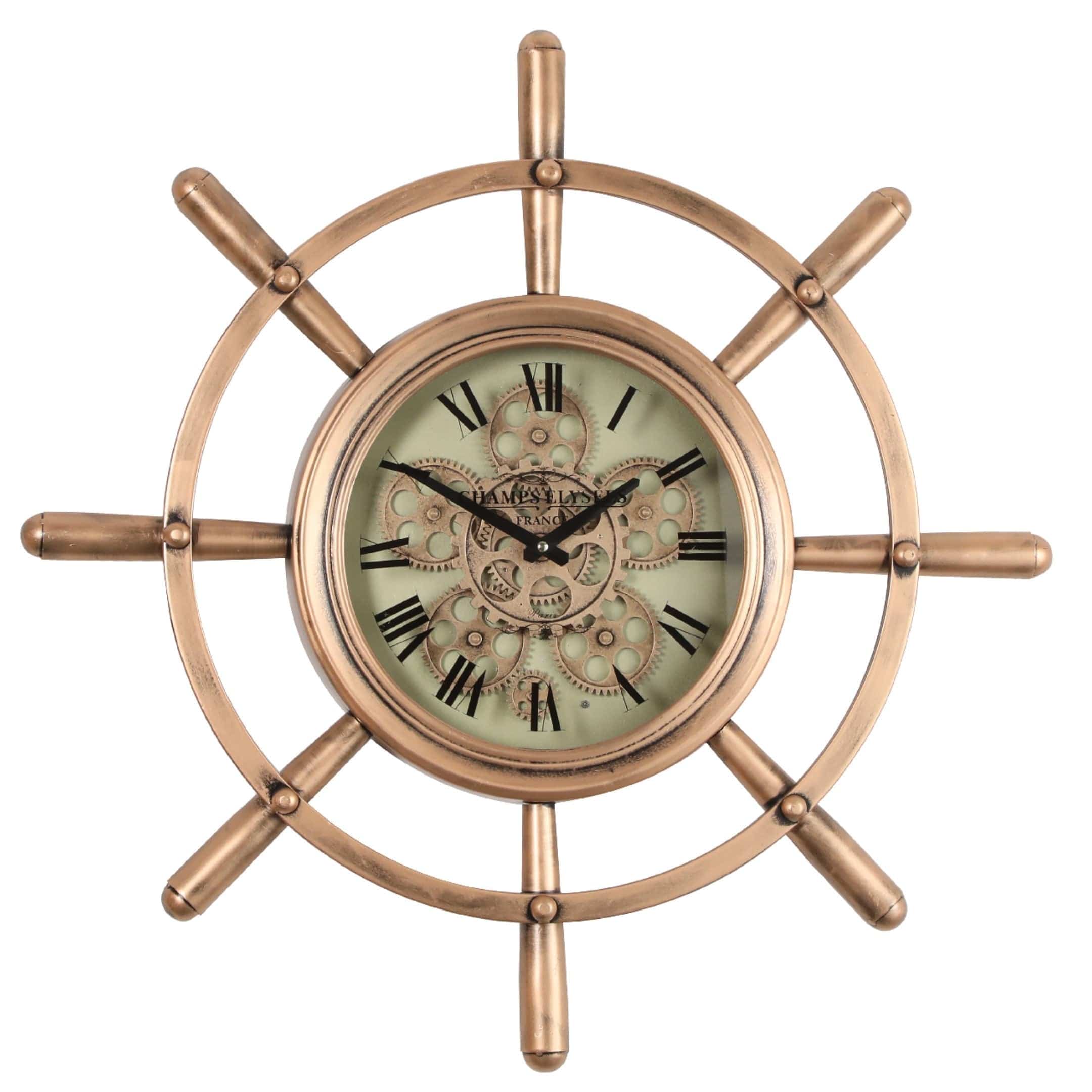 Vintage Gibraltar Ship Wheel Clock Working Nautical -  Canada