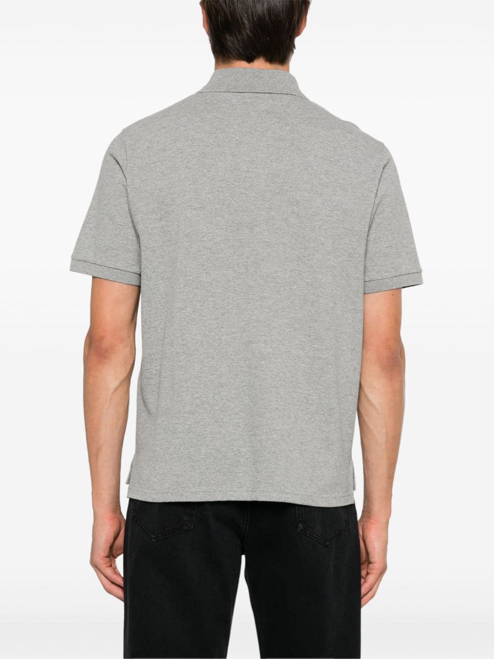 Saint Laurent Grey Cotton-Blend Piqué Polo Shirt