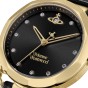 Vivienne Westwood Whitehall Gold 34mm Black Leather Watch