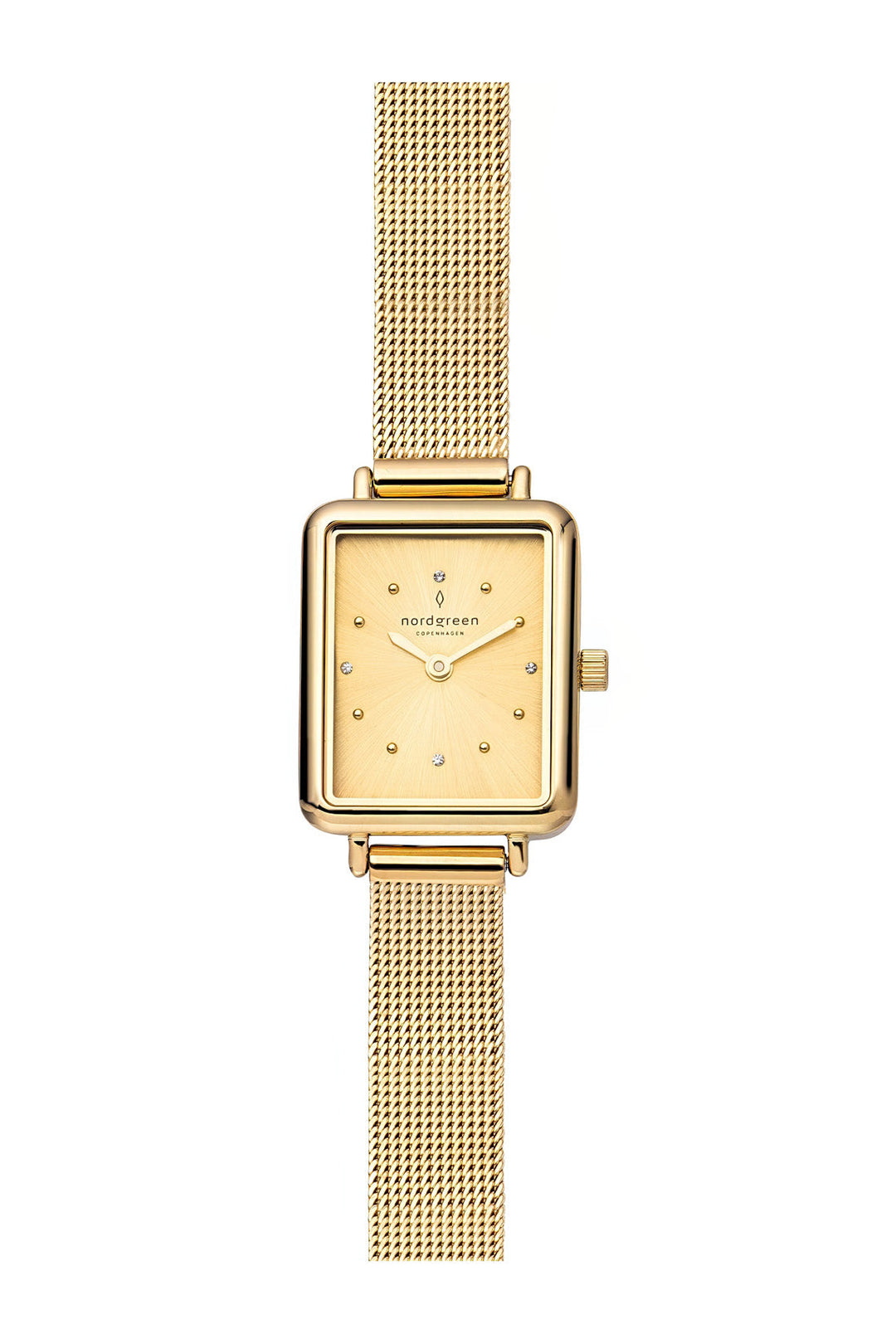 Nordgreen Allure 20mm x 30mm Gold Dial Gold Mesh Watch