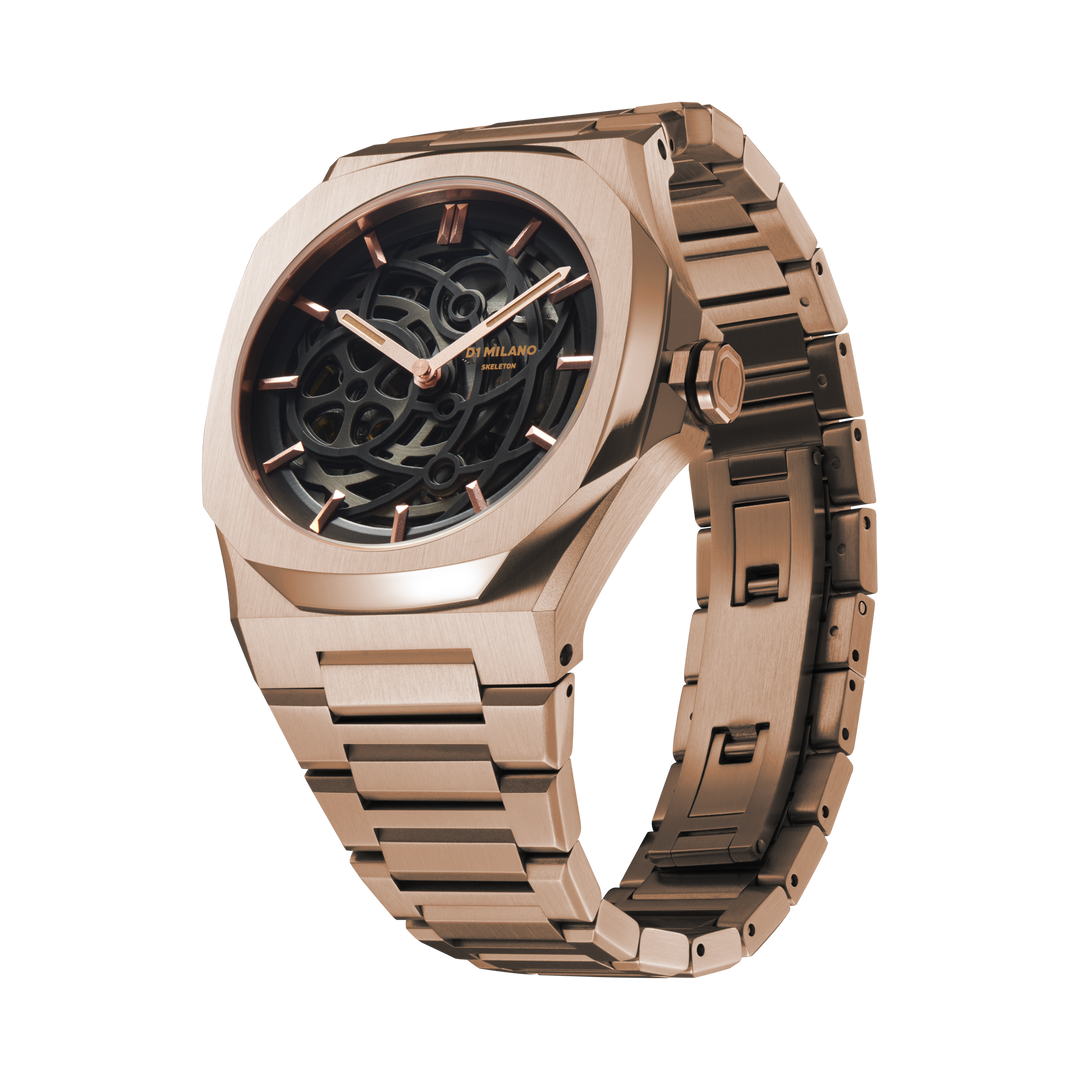 D1 Milano Rose Gold Skeleton Automatic Watch