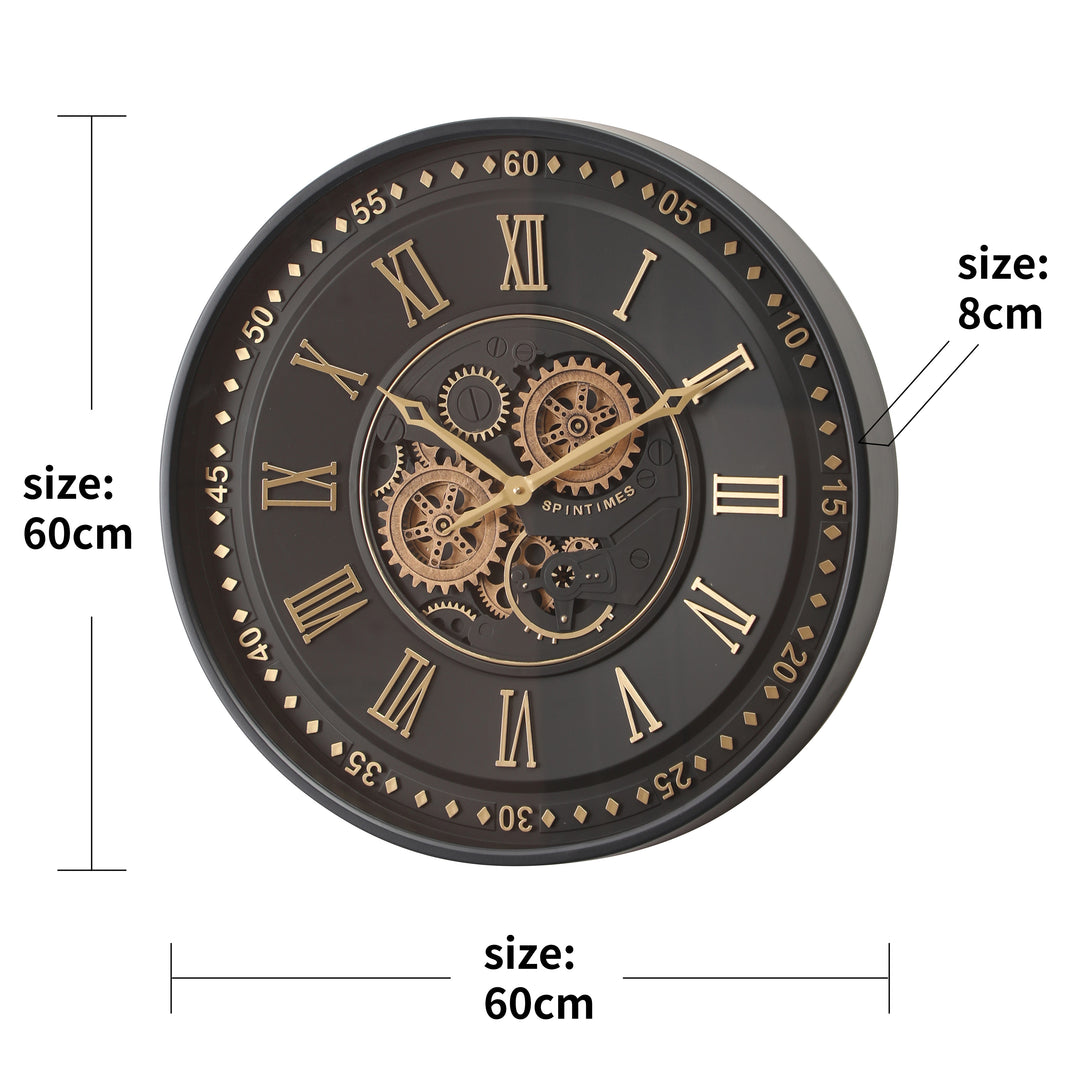 Patrizio Round Moving Cogs Wall Clock