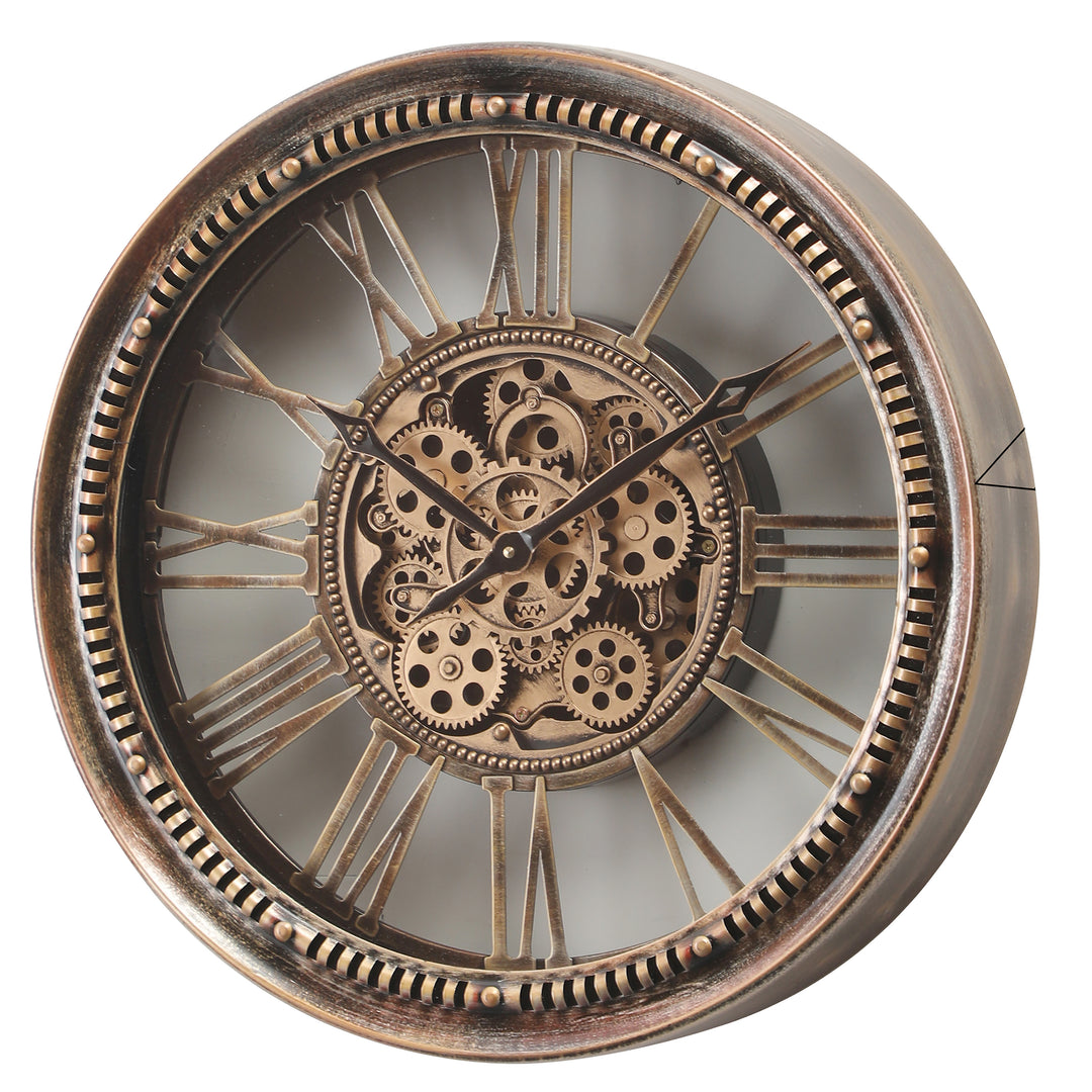 The Majesty Round Industrial Moving Cogs Wall Clock