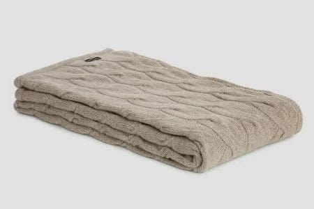 Bemboka Angora & Merino Wool Throws 130x230cm Wheat Bemboka Chunky Cable Angora & Merino Wool Throw - Pre-Shrunk Brand