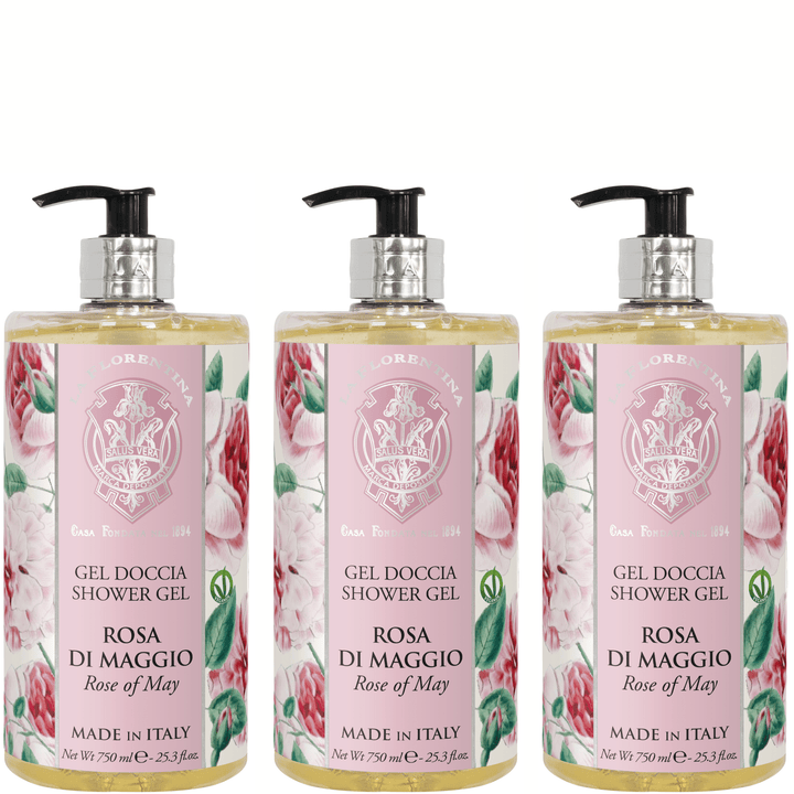 La Florentina Bath Foam & Shower Gel La Florentina Rose of May Shower Gel 750ml Set of 3pcs Brand