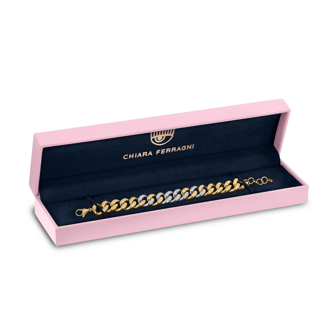 Chiara Ferragni Bracelets Chiara Ferragni Chain Collection Pink Stone Gold Bracelet Brand