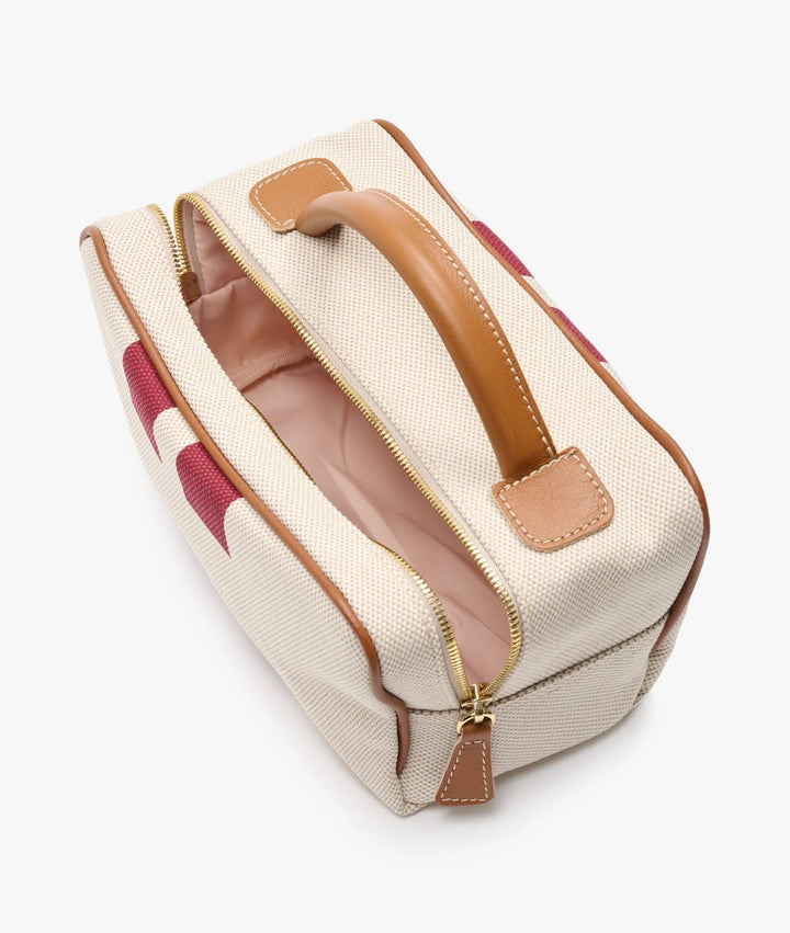 MyStyleBags Cosmetic & Toiletry Bags My Style Bags Berkeley Cosmetic Bag Natural With Bordeaux Stripes Brand