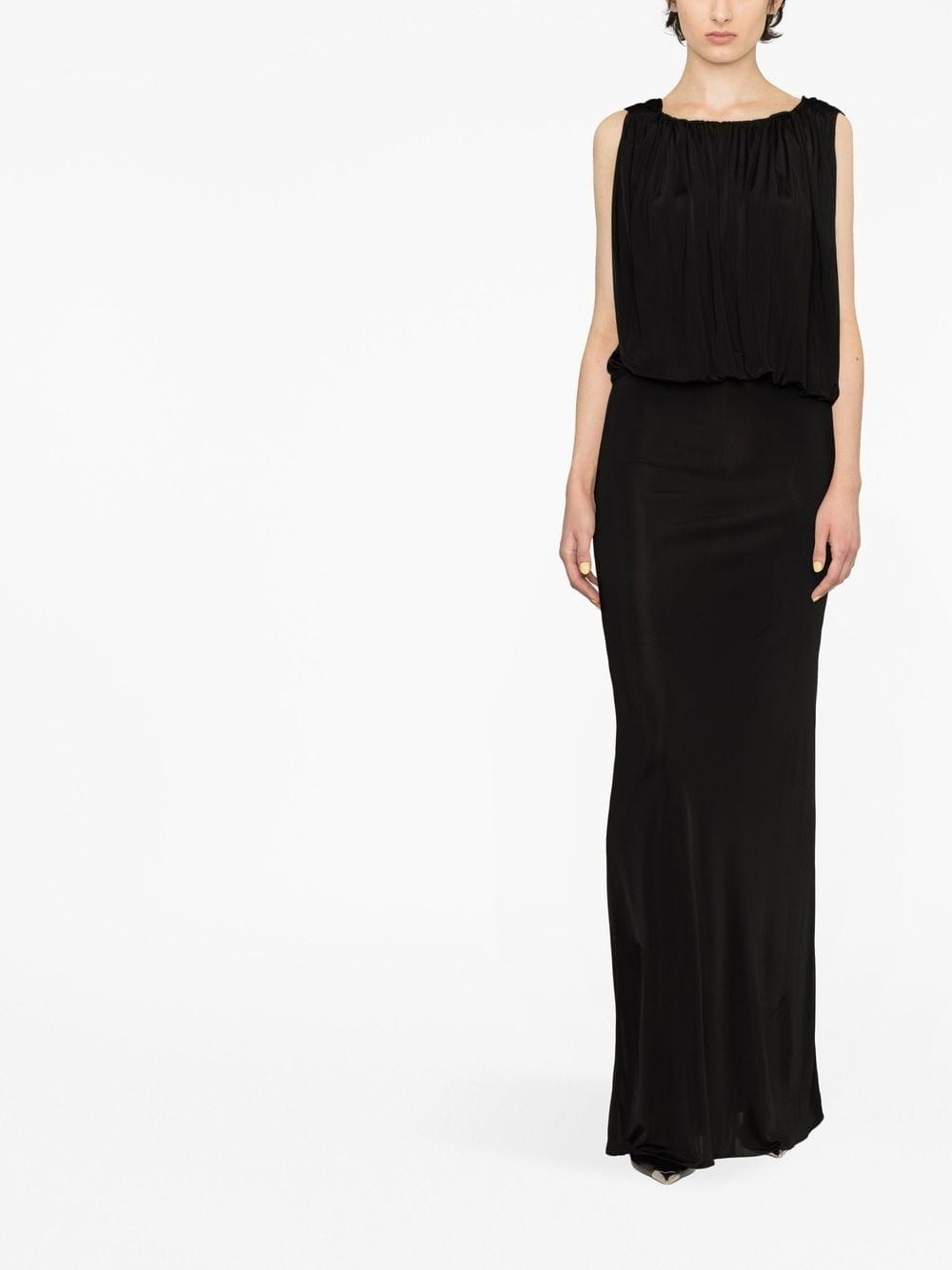 Saint Laurent Dresses 38 Saint Laurent Black Sleeveless Draped Dress  Saint Laurent Black Sleeveless Draped Floor-Length Dress at Italian Luxury Brand