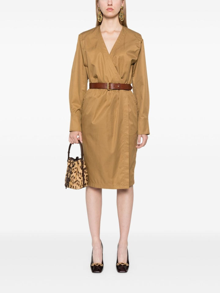 Saint Laurent Dresses 36 Saint Laurent Camel Brown Cotton Twill Dress Saint Laurent Camel Brown Cotton Twill Dress at Italian Luxury Group Brand