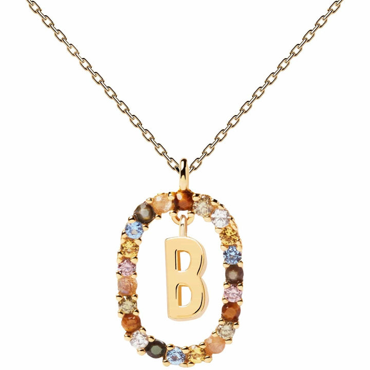 PDPaola Necklace PDPaola Letter 18k Gold Necklace B Brand