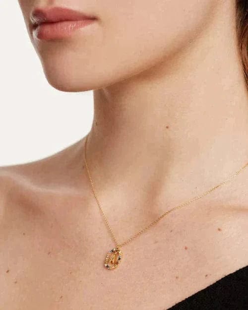 PDPaola Necklace PDPaola Letter 18k Gold Necklace E Brand