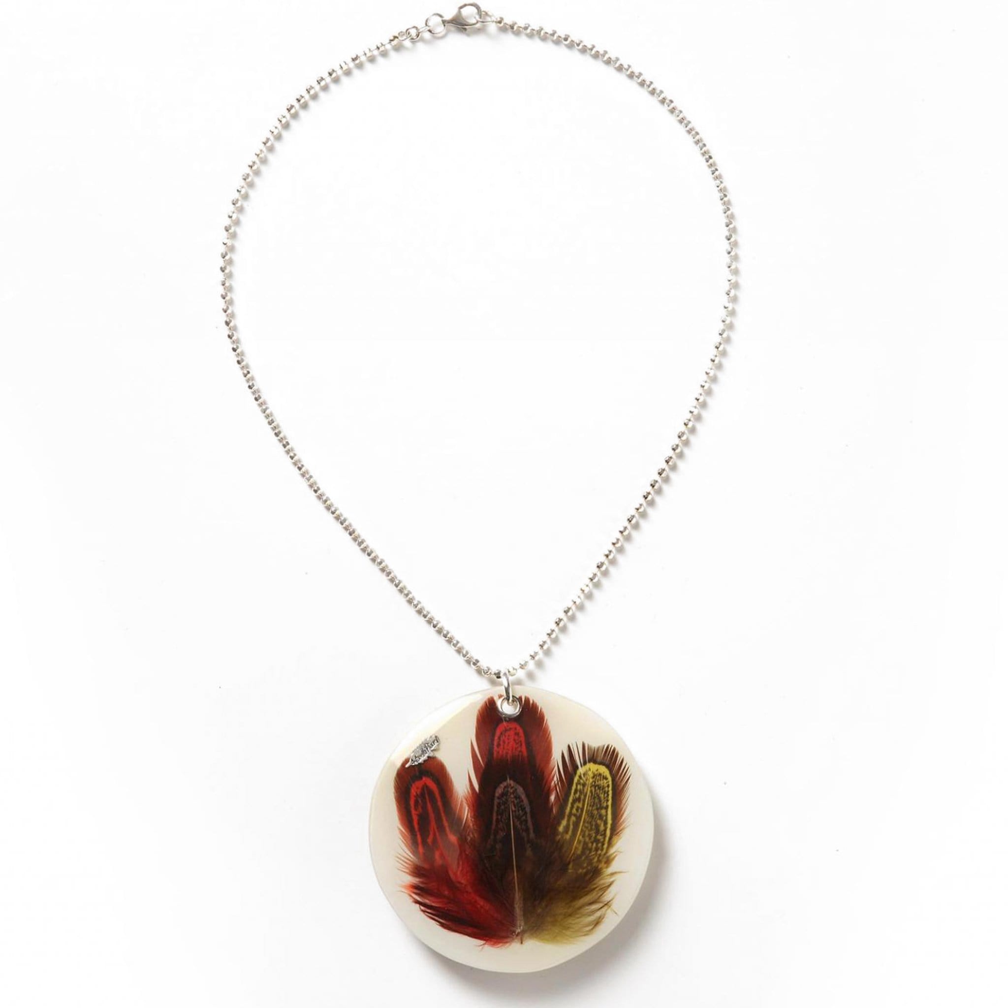 Red feather online necklace