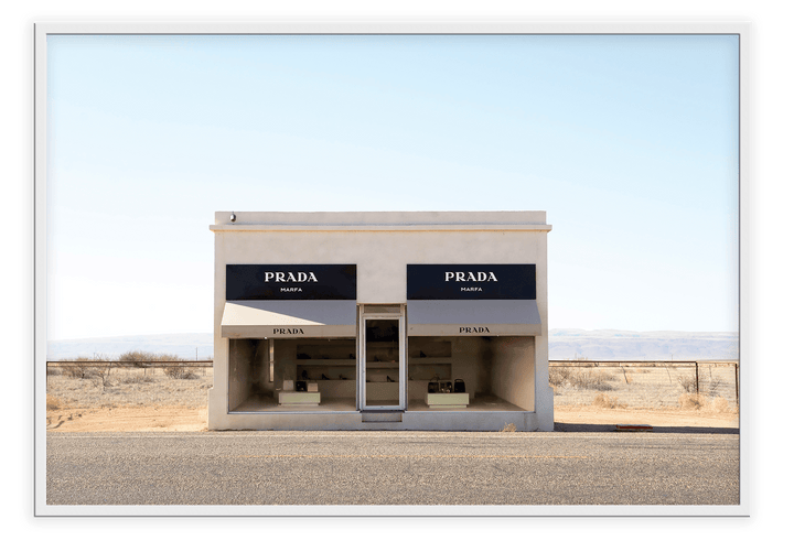 Canvas Print 50x70cm / White Prada Texas Desert Prada Texas Desert Wall Art : Ready to hang framed artwork. Brand