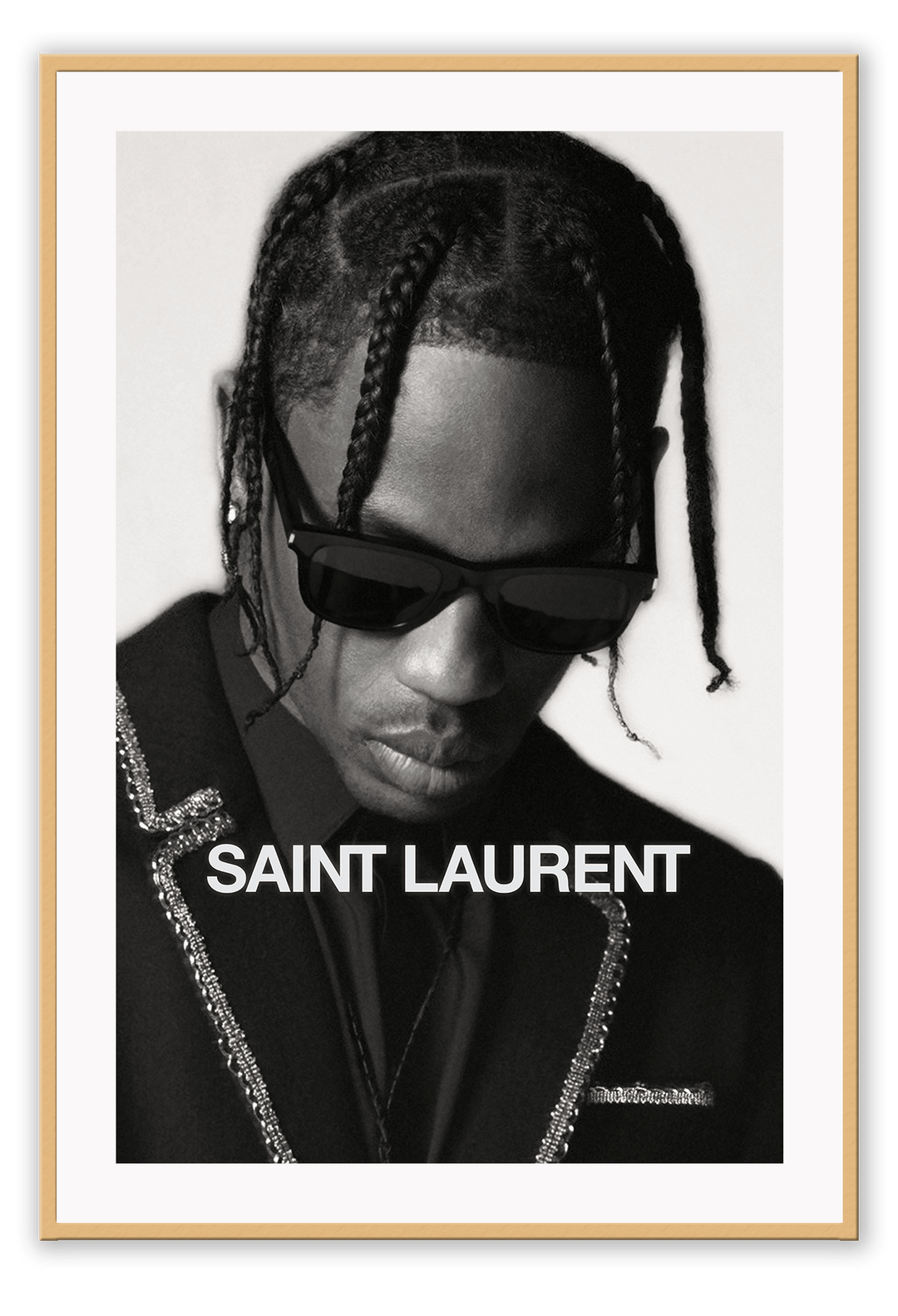 Canvas Print 50x70cm / Natural Travis Scott Saint Laurent Travis Scott Saint Laurent Wall Art : Ready to hang framed artwork. Brand