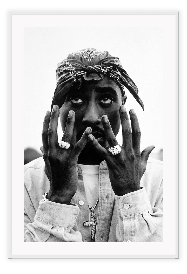 Canvas Print 50x70cm / White Tupac Tupac Wall Art : Ready to hang framed artwork. Brand