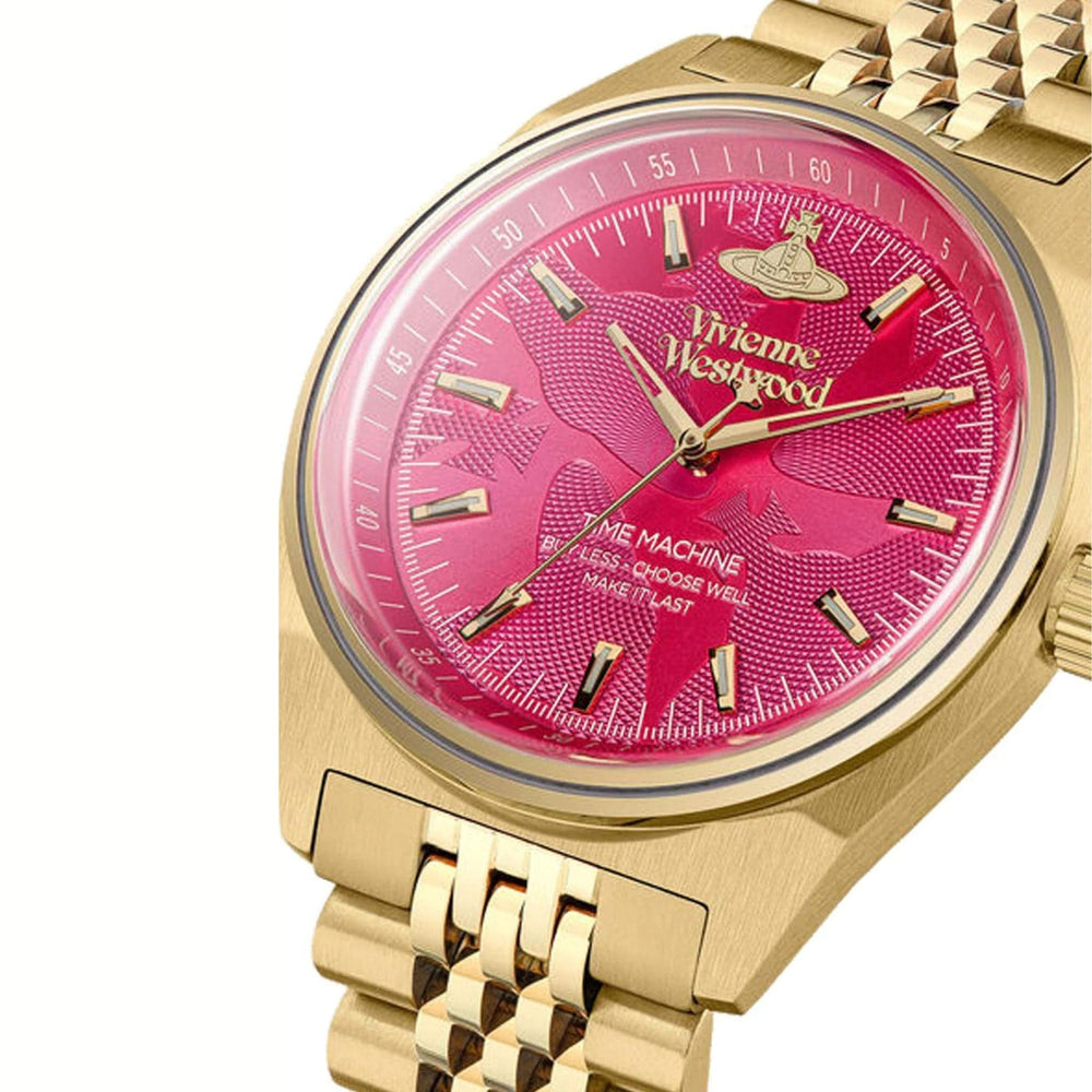 Vivienne Westwood Quartz Watches Vivienne Westwood Lady Sydenham 39mm Gold & Pink Watch Brand