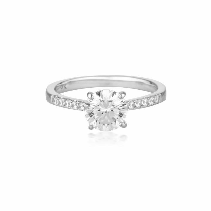 Georgini Ring Georgini Gold Round Brilliant Cut 1.25ctw Moissanite Engagement Ring In 9ct White Gold Georgini Gold Round Brilliant Cut 1.25ctw Moissanite Engagement Ring In 9ct White Gold Brand