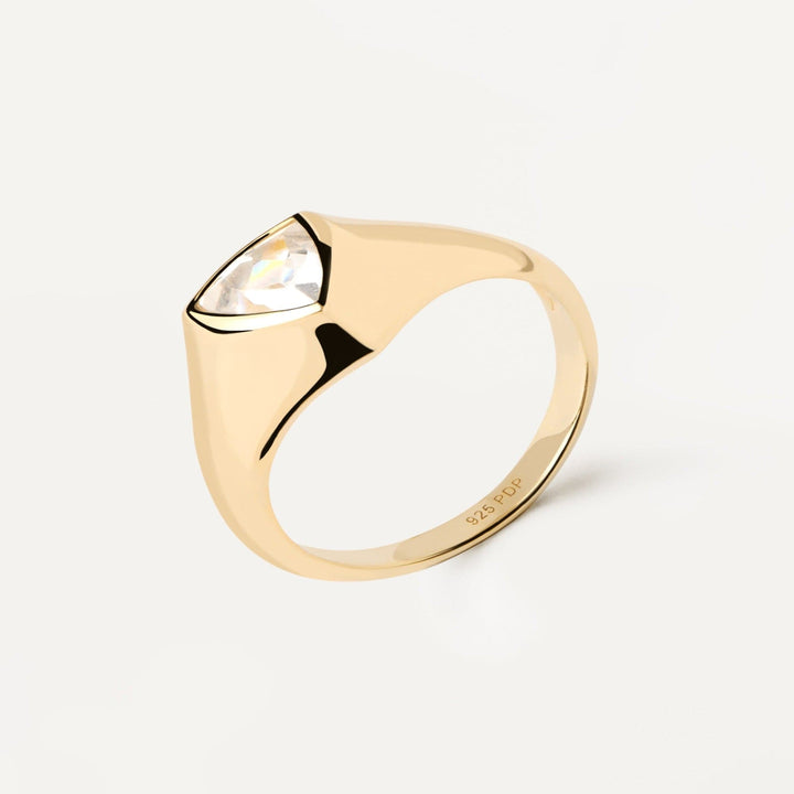 PDPaola Rings PDPaola Triangle Shimmer Stamp Ring Brand