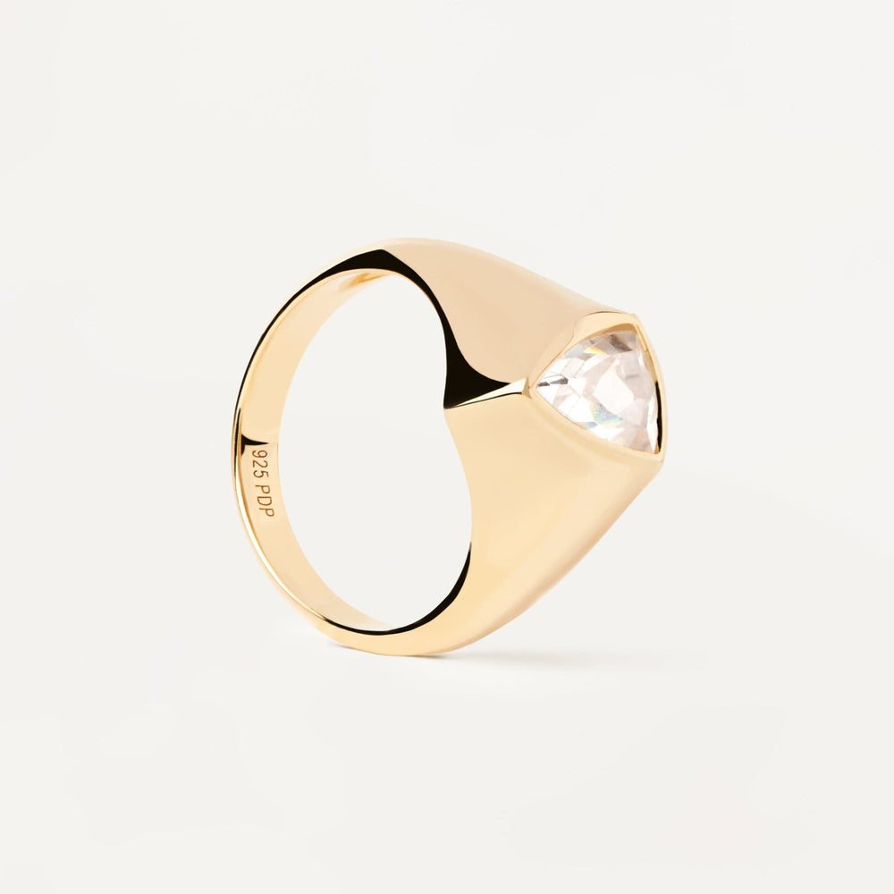 PDPaola Rings PDPaola Triangle Shimmer Stamp Ring Brand