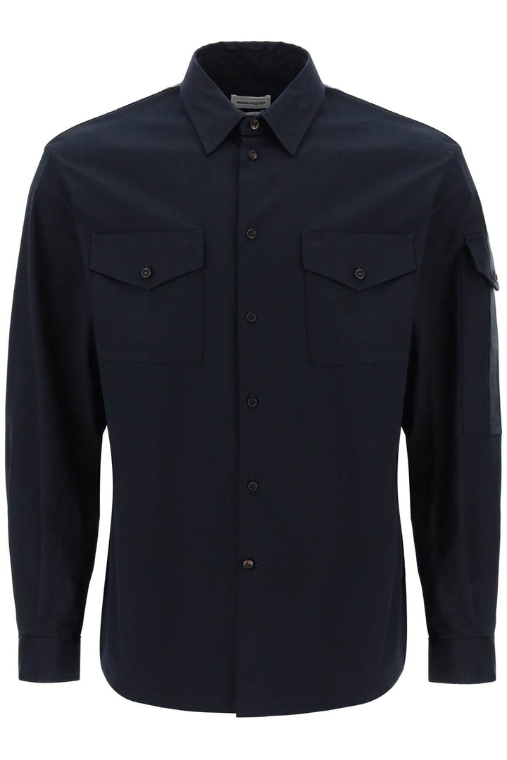 Alexander Mcqueen Shirts 15 3/4 Alexander Mcqueen shirt with logo band on the sleeve Alexander Mcqueen shirt with logo band on the sleeve Brand