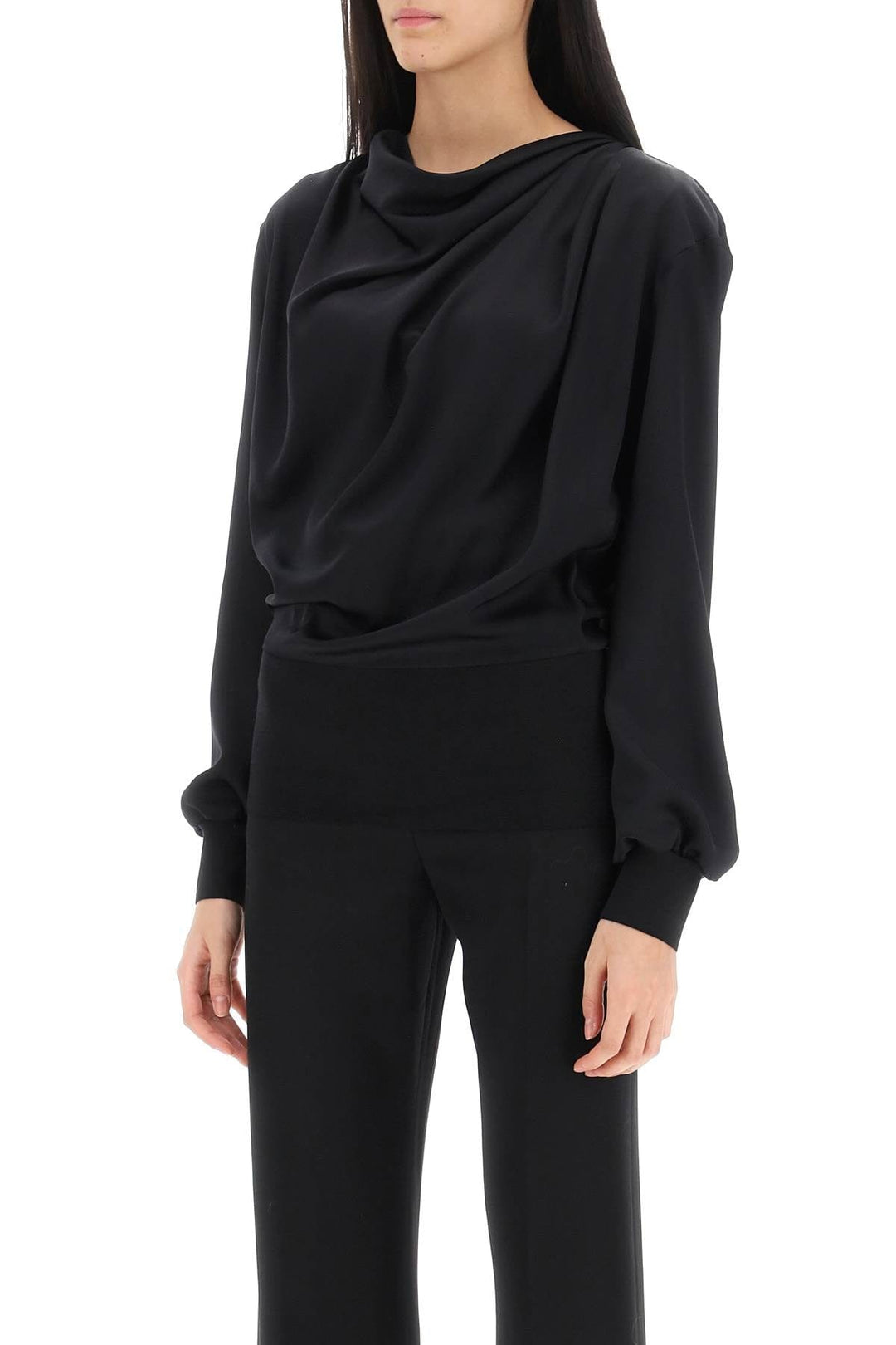 Alexander Mcqueen Topwear 40 Alexander Mcqueen draped blouse in satin Alexander Mcqueen draped blouse in satin Brand