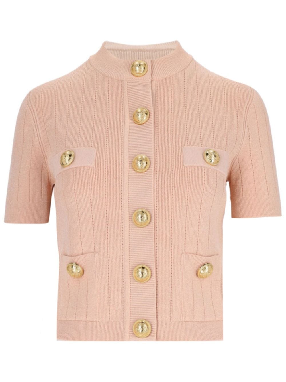 Balmain Topwear Balmain Button Sweater Balmain Light Pink Sweater Brand