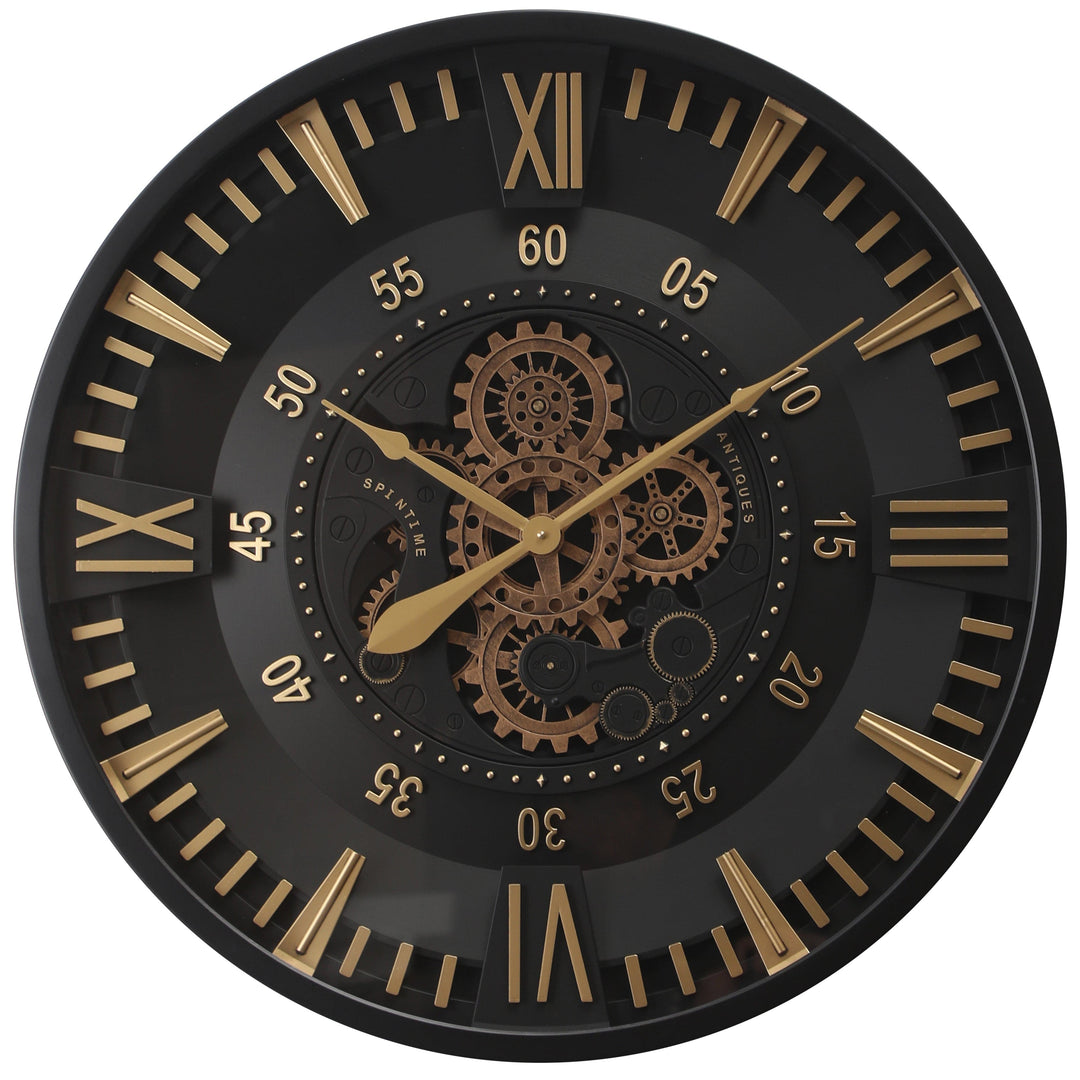 Chilli Wall Clock Golden Rush Round Moving Cogs wall clock Brand