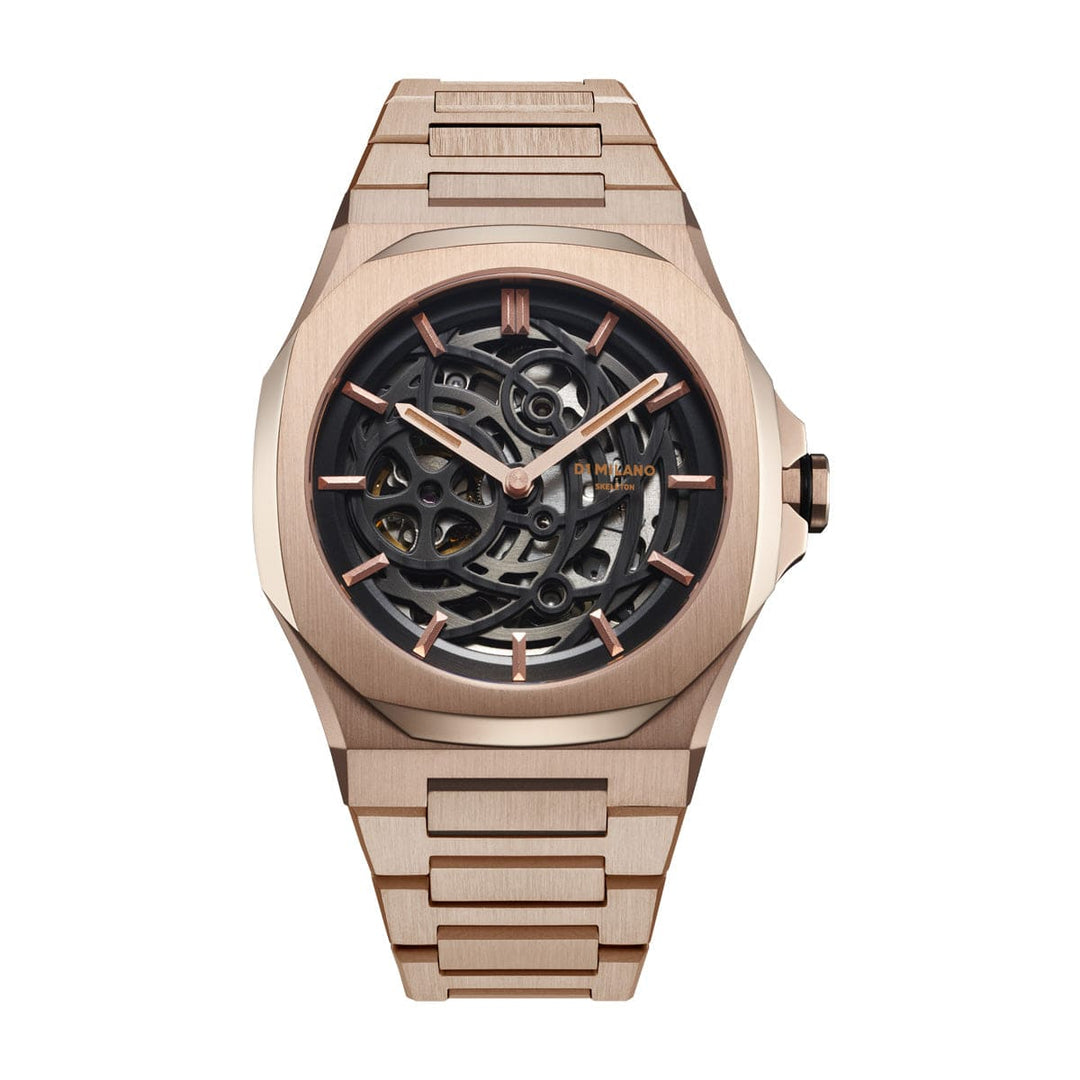 D1 Milano Watch D1 Milano Rose Gold Skeleton Automatic Watch Brand