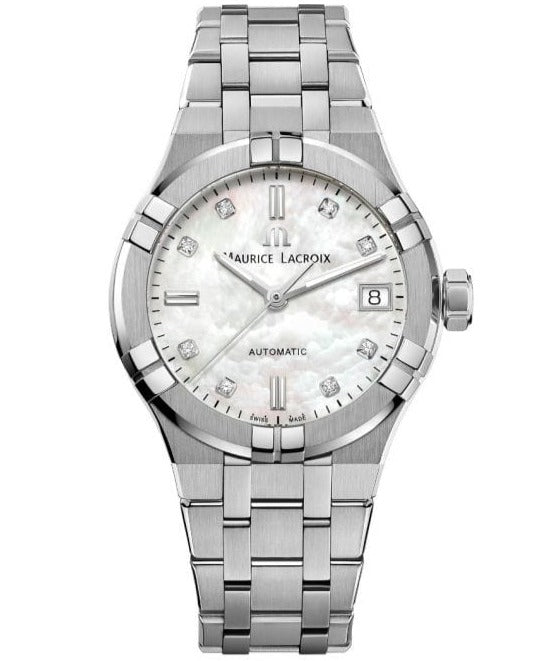 Maurice Lacroix Watch Maurice Lacroix Automatic Date 35mm Authentic Watch Mother of Pearl Maurice Lacroix Automatic Date 35mm Authentic Watch Elegant for Women Brand