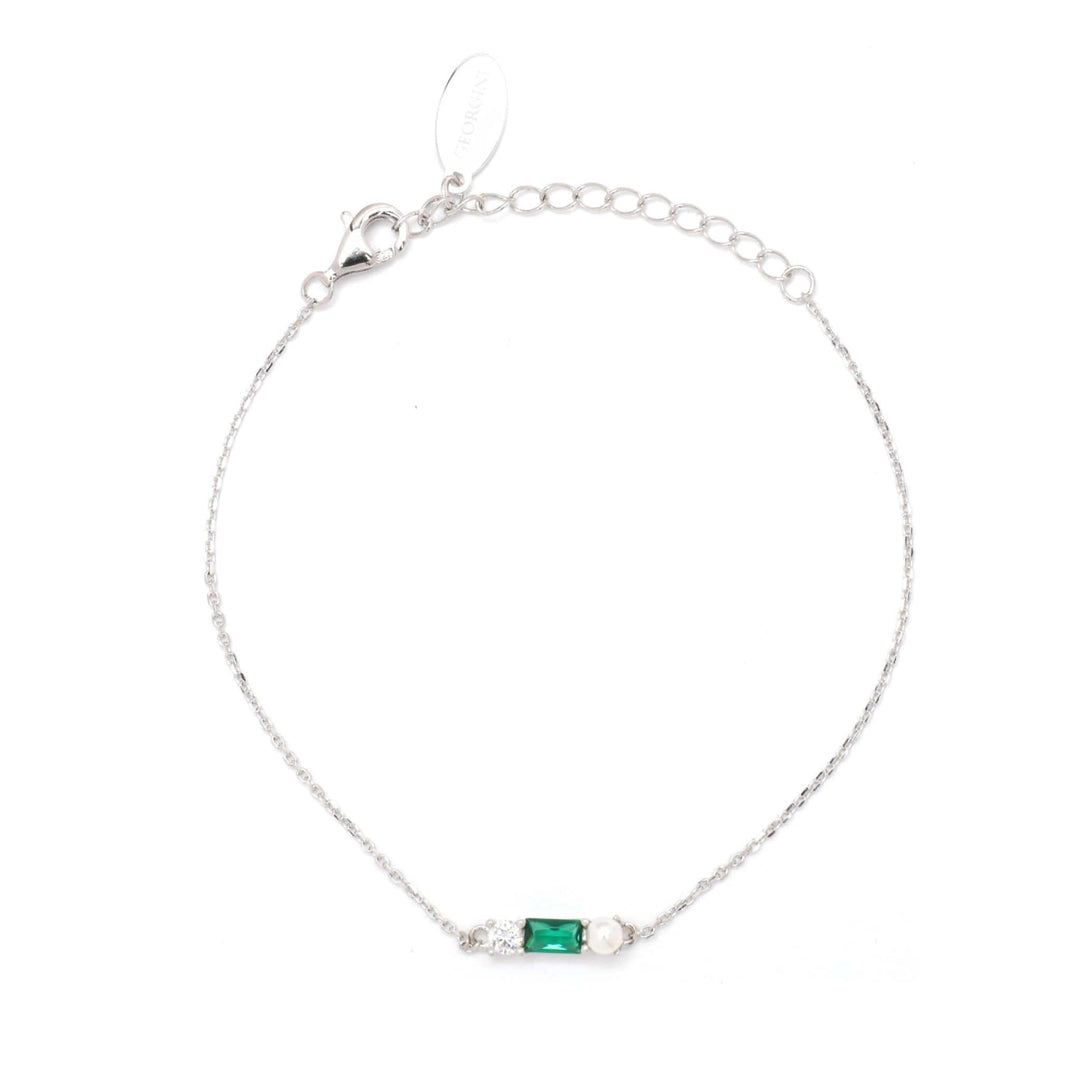 Georgini Bracelet Georgini Gifts Emerald Isle Freshwater Pearl Bracelet In Emerald And Silver Brand